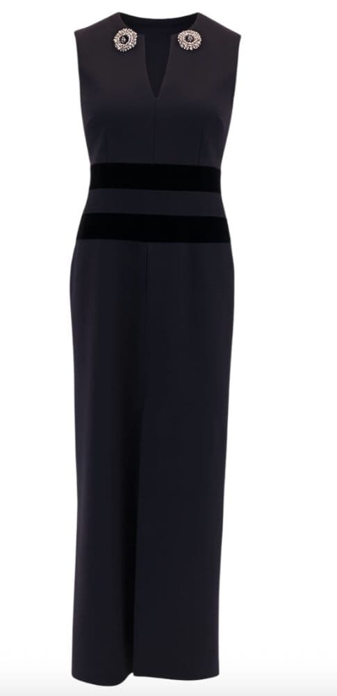 Alexander Mcqueen Wool Embellished Collar Evening Dress - Image 3