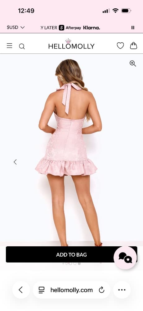 VINTAGE VINE HALTER MINI DRESS PINK - Image 3