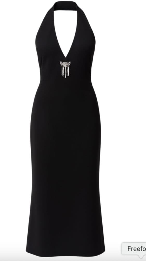 Saint Laurent Black Crystal-embellished Halterneck Dress - Image 1