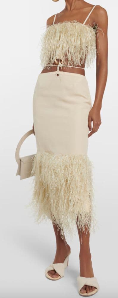 Jacquemus La Robe Raphia Fringed Midi Dress - Image 2