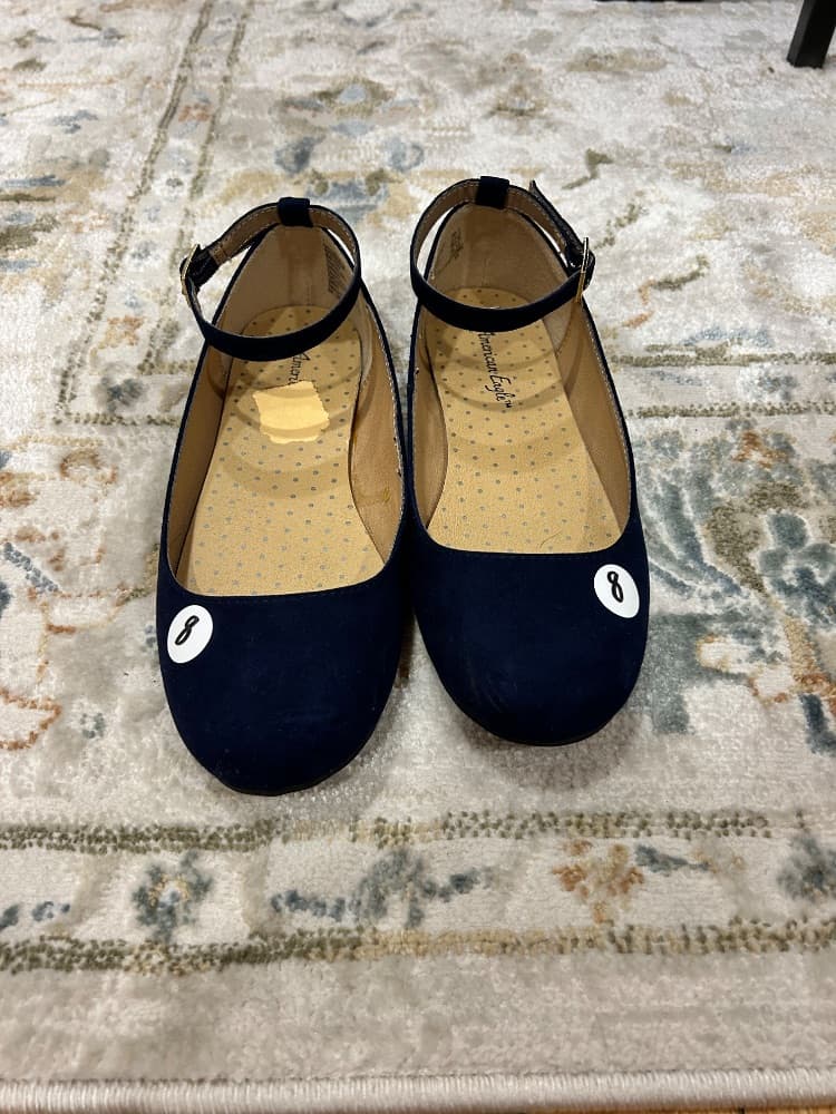 Navy Blue Classic Mary Jane Flats - Image 1
