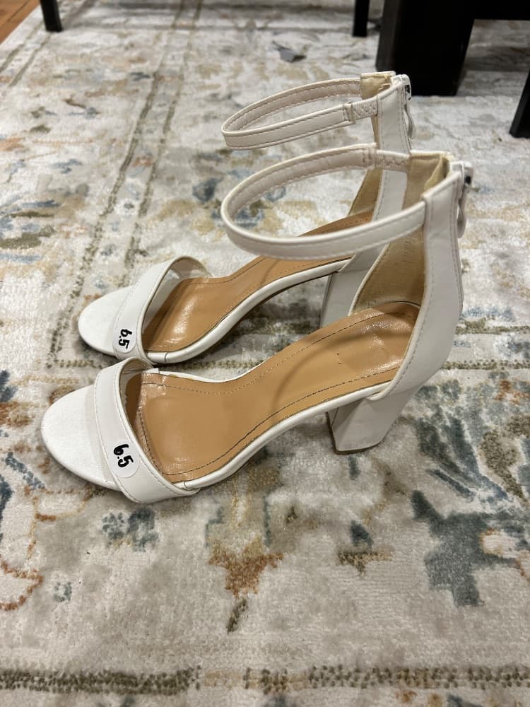 Classic White Ankle Strap Heels - Image 2