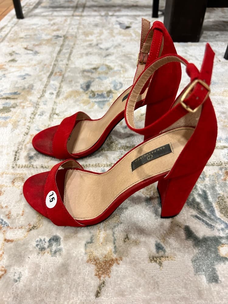 Gorgeous Crimson Block Heels! - Image 2