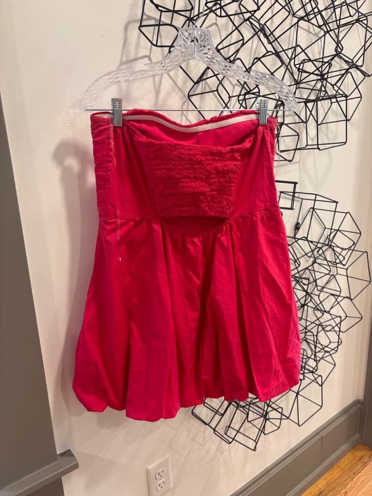 Strapless Red Bubble Dress - Image 2