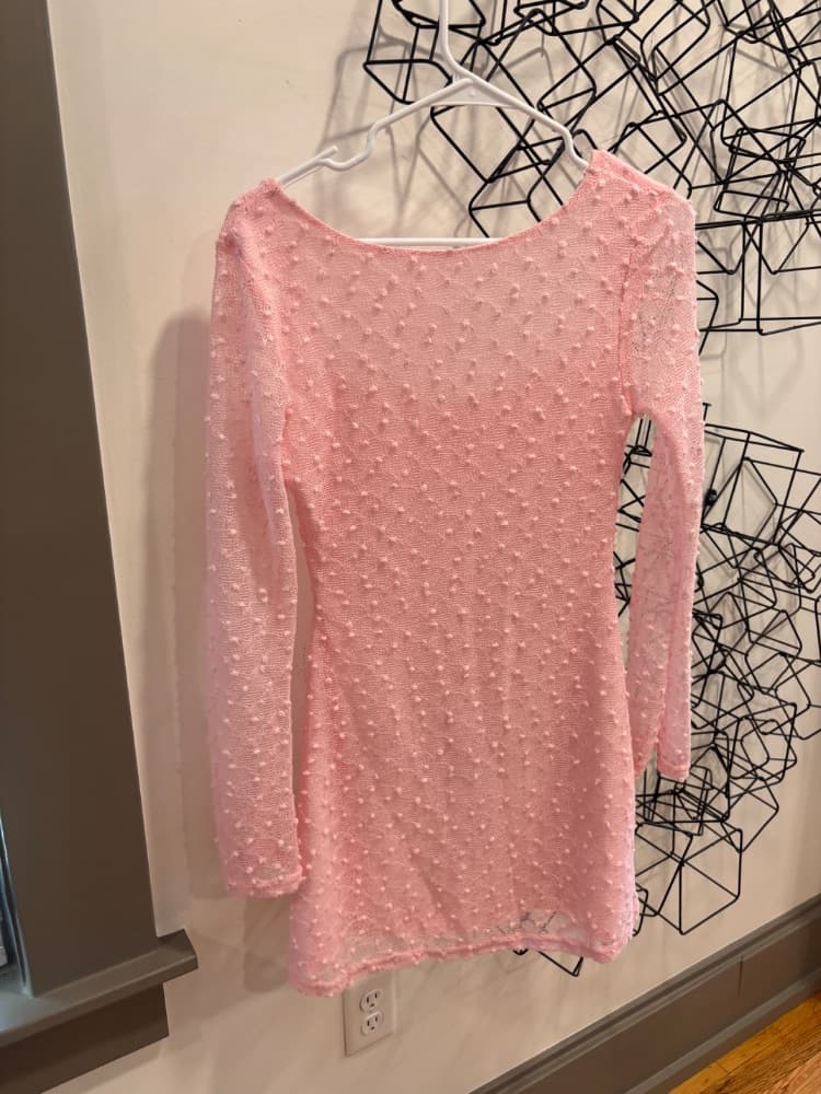 Ballet Pink Beaded Mini Dress - Image 2