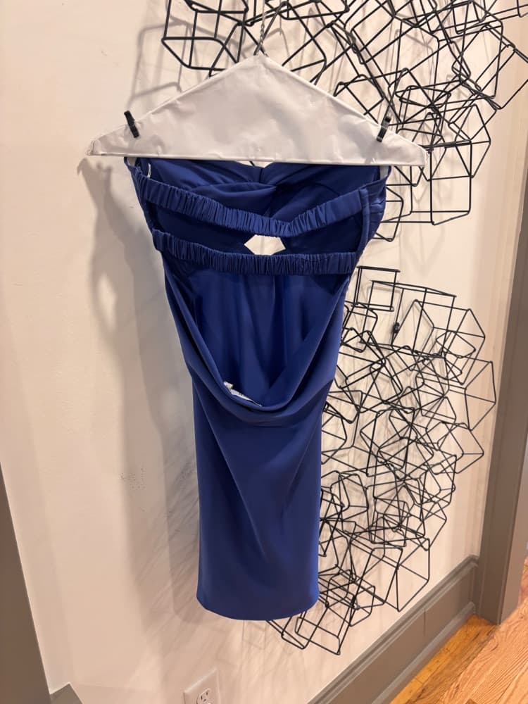 Princess Polly Deep Navy Silk Mini Dress - Image 2