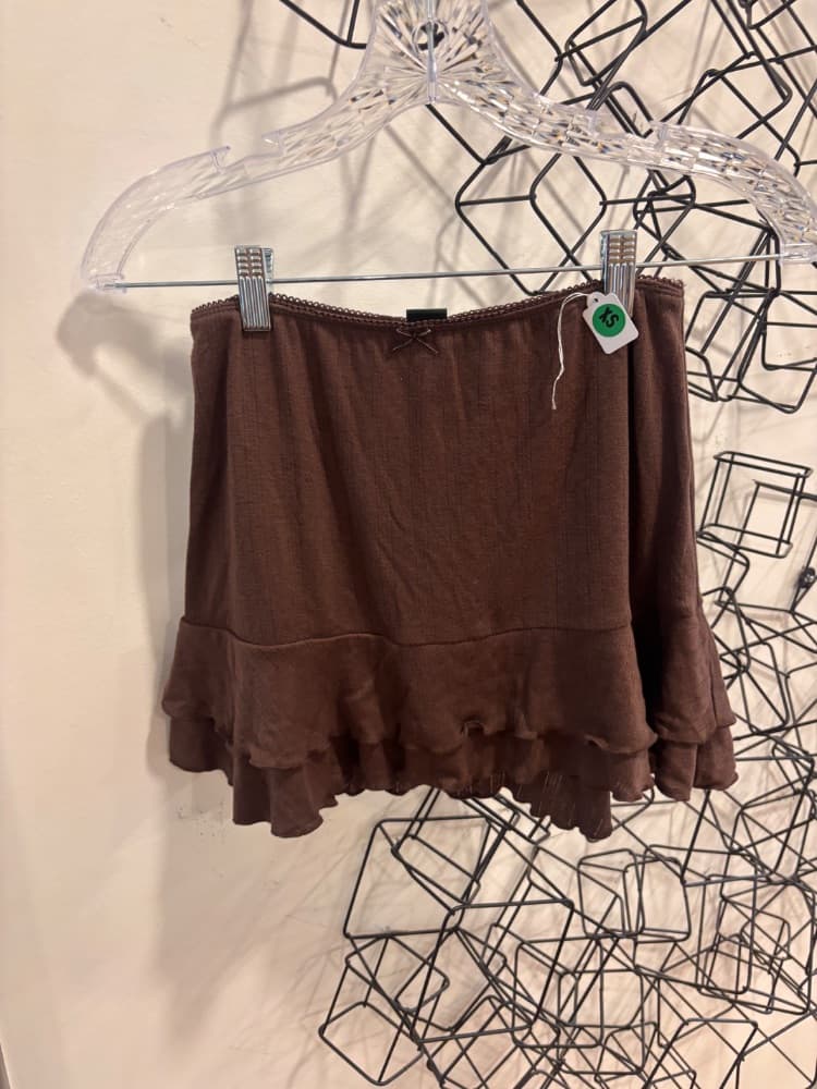 Wild Fable Brown Pleated Mini Skirt - Image 1