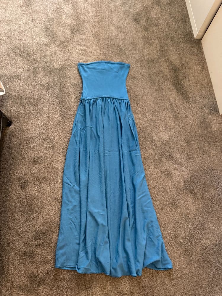 Solid & Striped Strapless Soglio Dress French Blue S - Image 3