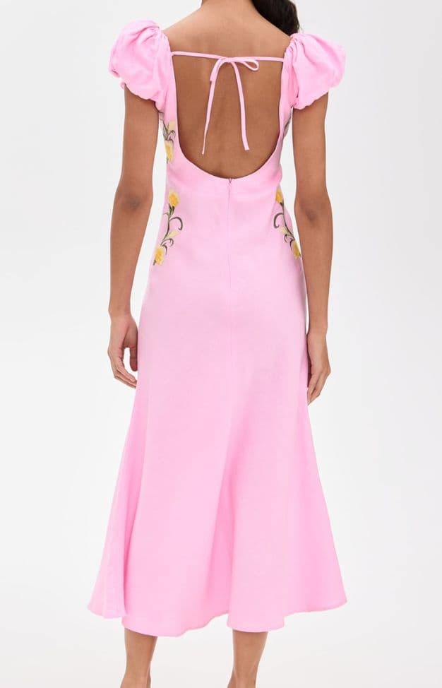 Fanm Mon Pink Linen Dress - Image 3