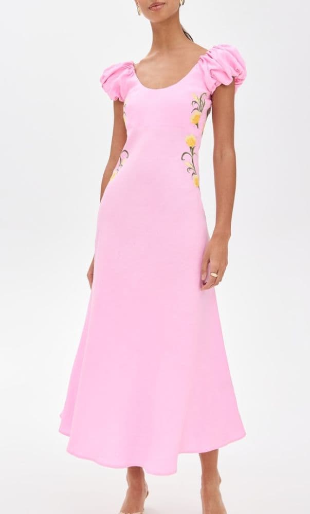 Fanm Mon Pink Linen Dress - Image 1