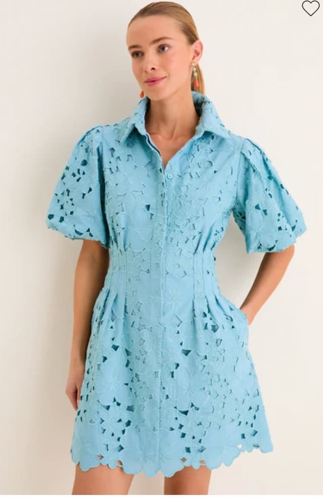 Tuckernuck Cameo Blue Eyelet Mini Delaney Dress - Image 1