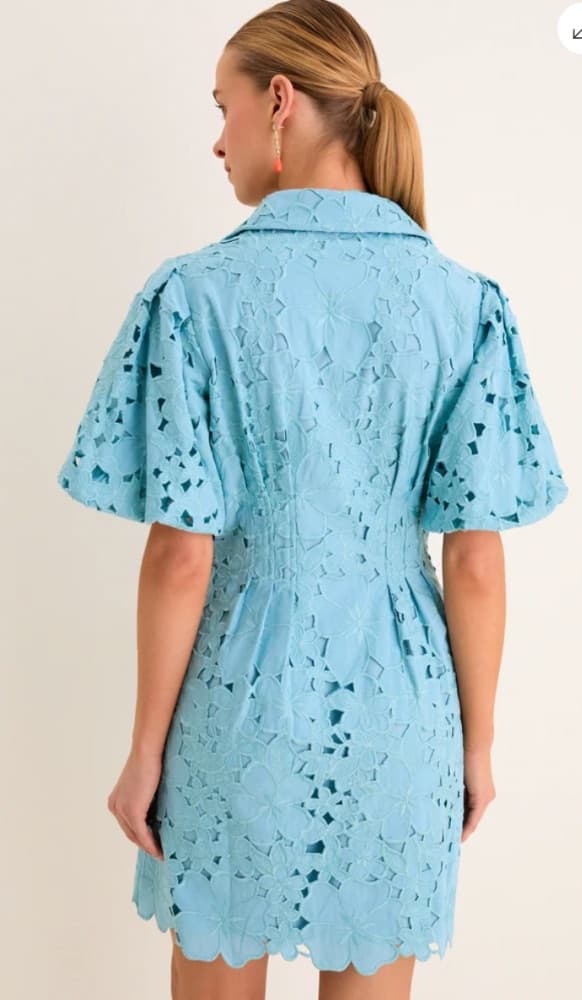 Tuckernuck Cameo Blue Eyelet Mini Delaney Dress - Image 2