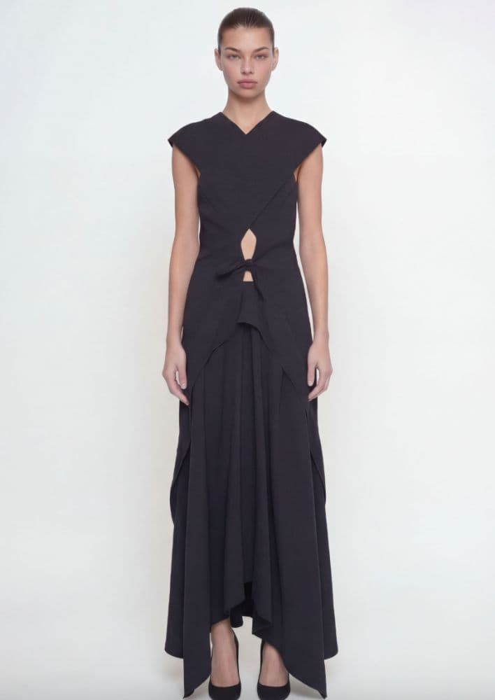 Proenza Schouler Surplice Crepe Dress - Image 1