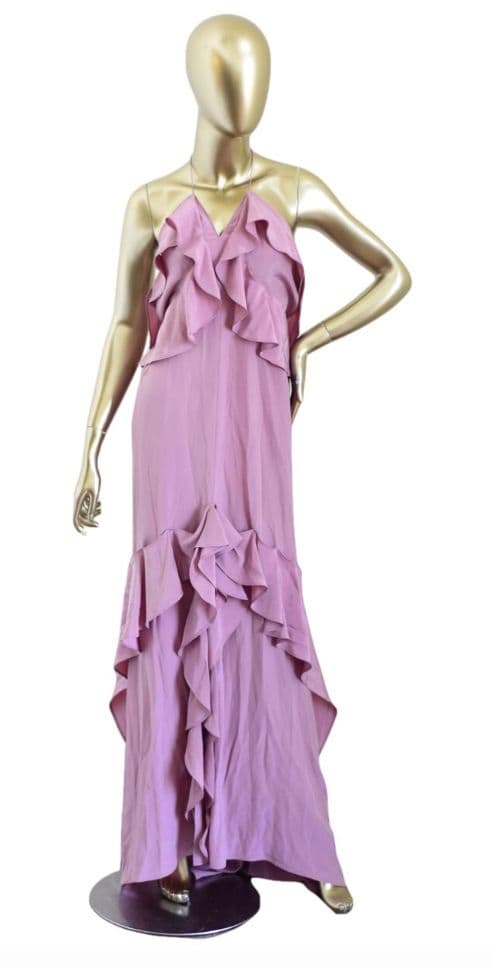 Ysl Dust Pink Ruffle Gown Size 40 - Image 1