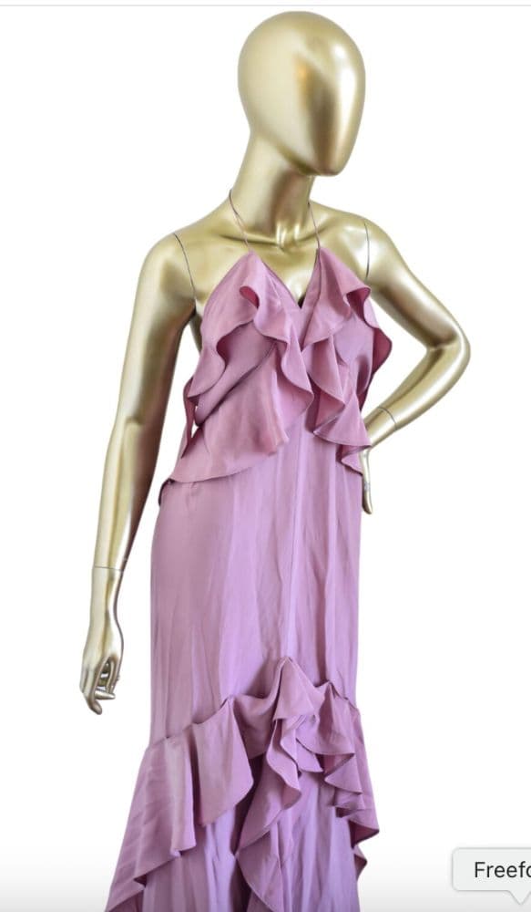 Ysl Dust Pink Ruffle Gown Size 40 - Image 3