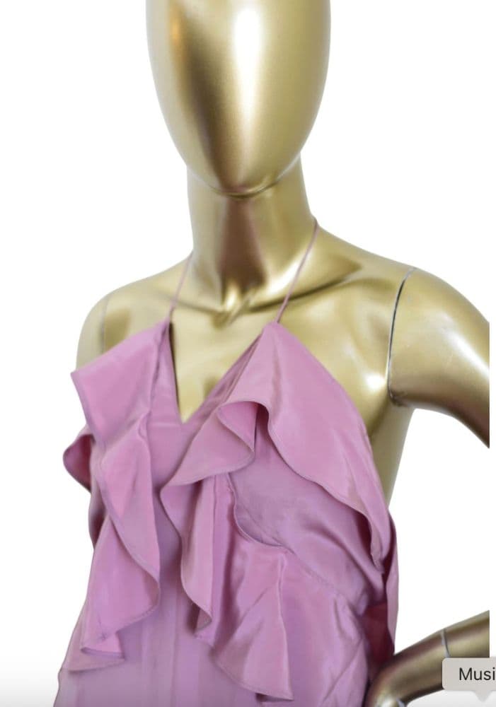 Ysl Dust Pink Ruffle Gown Size 40 - Image 4