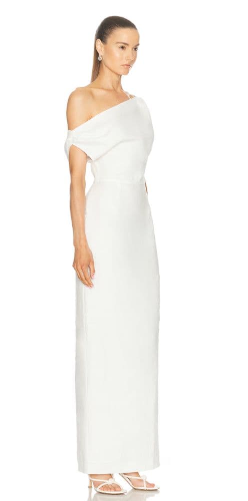 Sans Faff Off The Shoulder White Maxi Dress - Image 2