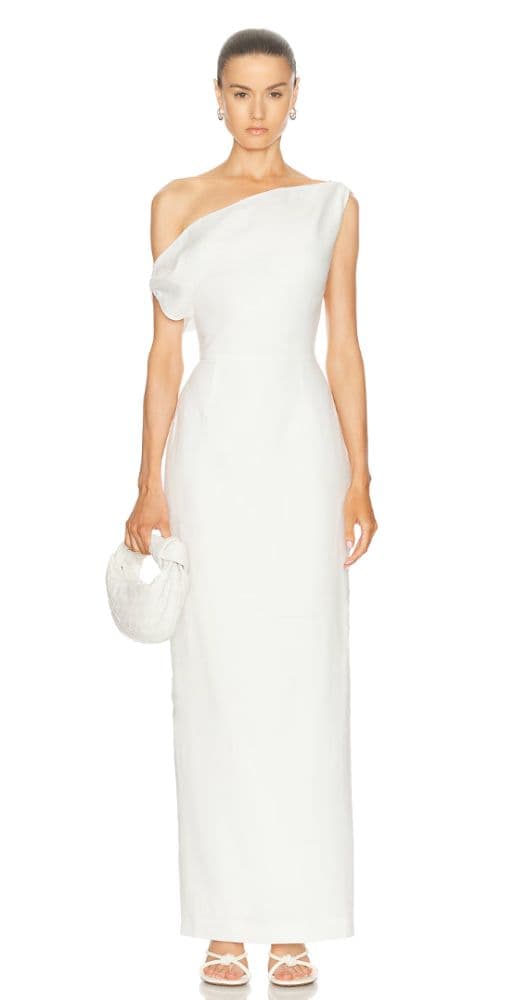 Sans Faff Off The Shoulder White Maxi Dress - Image 1