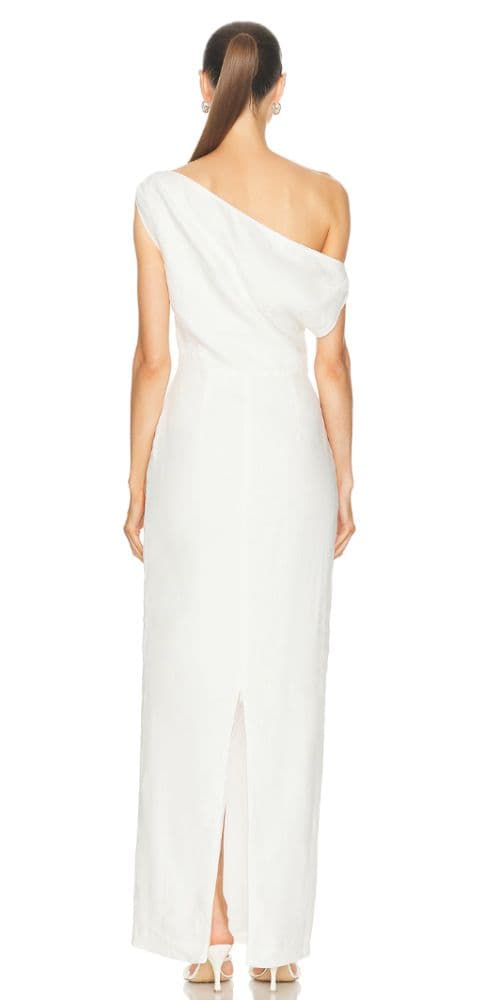 Sans Faff Off The Shoulder White Maxi Dress - Image 4