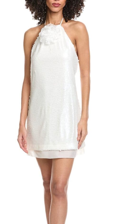 Toccin Mickey White Sequin BRIDAL Mini Dress - Image 1