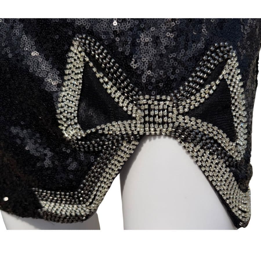 Wrap it in a Bow Black Sequin MiniDress Jovani 39844 - Image 5
