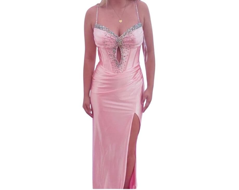 Pink Embellished Corset Gown by Jovani D5073 NWT - Image 4
