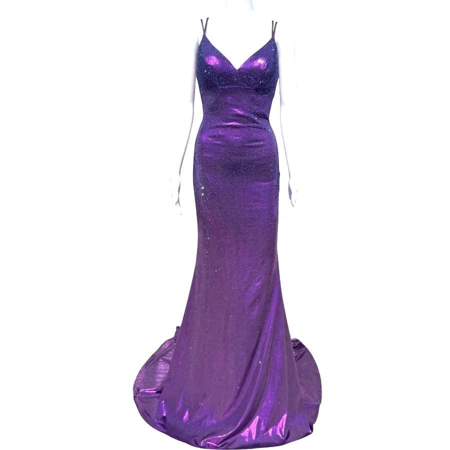 Jovani Sparkly Mermaid Gown Purple 220110 NWT - Image 4