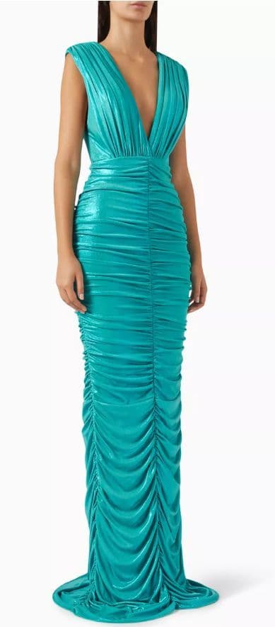 Glittery Teal V Neck Jovani Gown 38238 NWT - Image 1