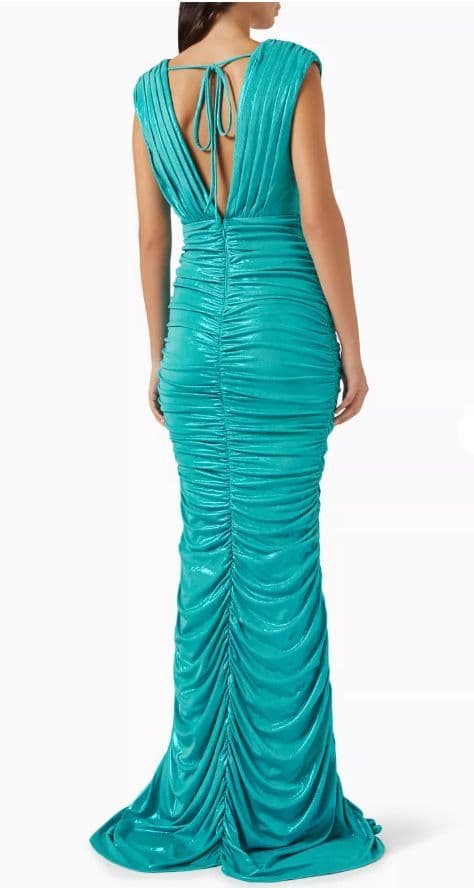 Glittery Teal V Neck Jovani Gown 38238 NWT - Image 3