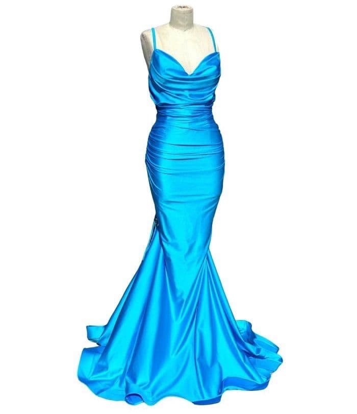 Jessica Angel 2382 Lace Up Gown Turquoise Blue NWT - Image 3