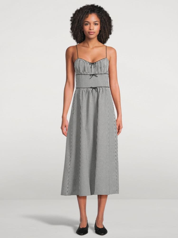 Doen Romantic Backless Gingham Maxi Dress - Image 1