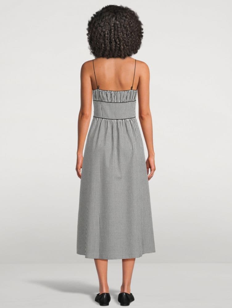 Doen Romantic Backless Gingham Maxi Dress - Image 2
