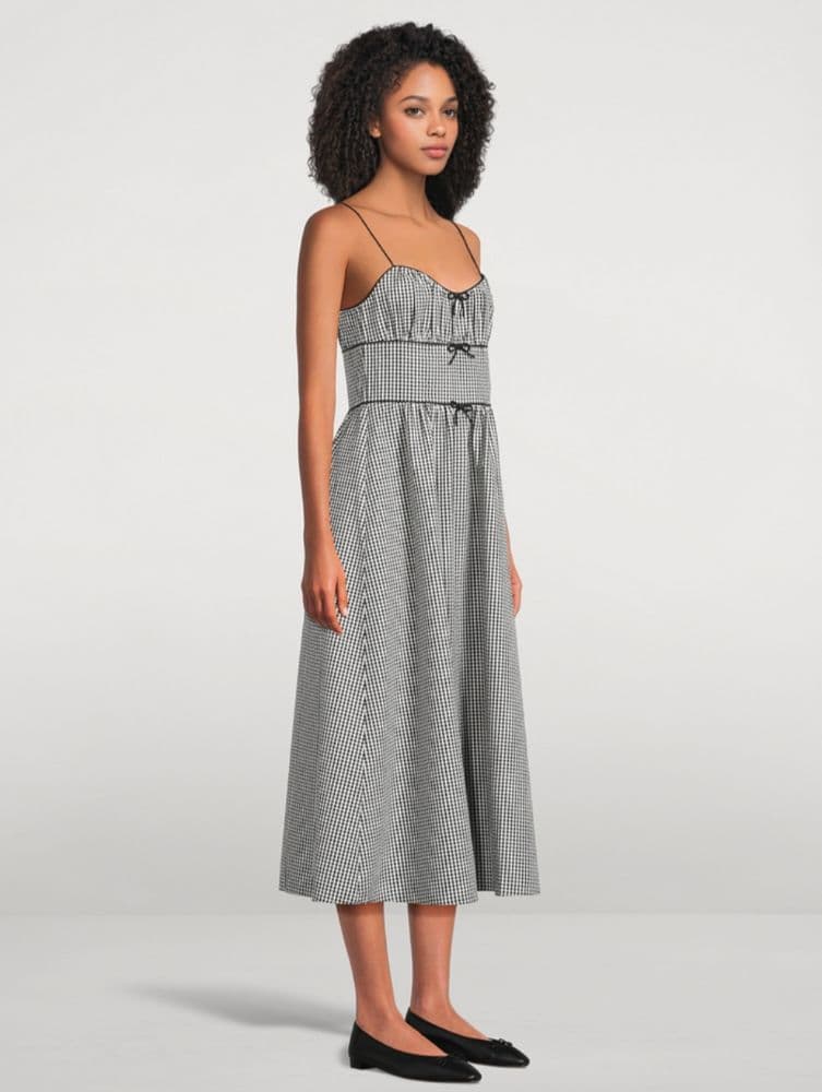Doen Romantic Backless Gingham Maxi Dress - Image 3