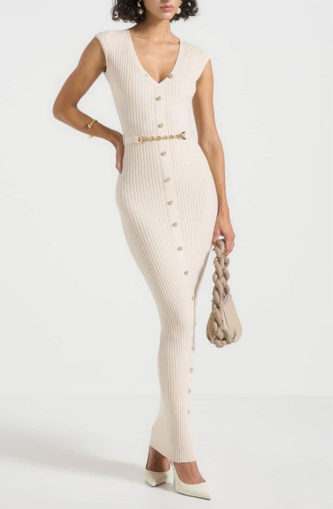 Helene Knitted Midaxi Dress with Belt - Image 2