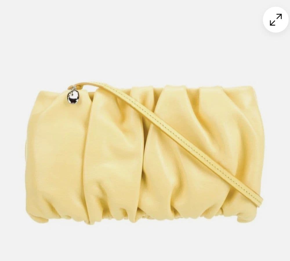 Staud Leather Bean Ruched Shoulder Bag In Yellow - Image 1