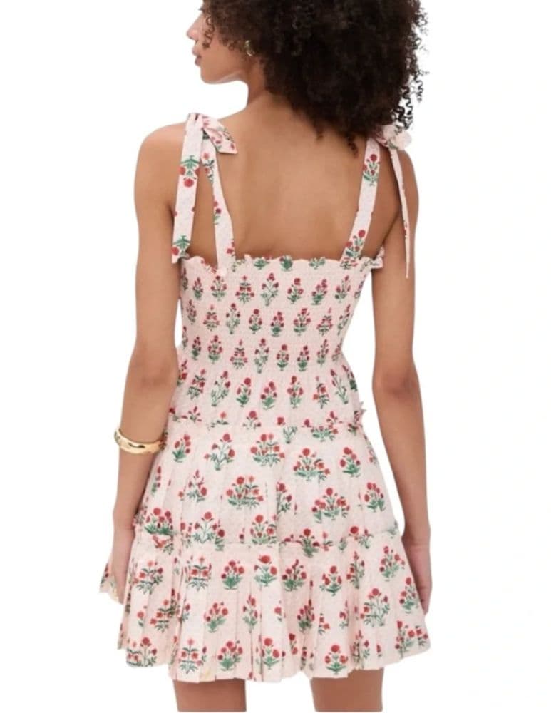 The Ribbon Charlotte Nap Dress - Poppy Block Print - Image 3