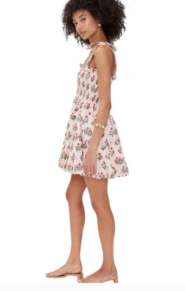 The Ribbon Charlotte Nap Dress - Poppy Block Print - Image 2