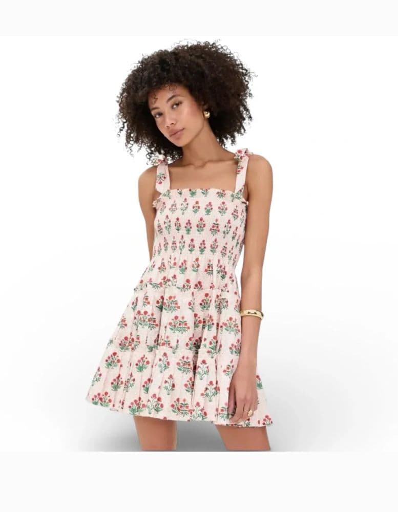 The Ribbon Charlotte Nap Dress - Poppy Block Print - Image 5