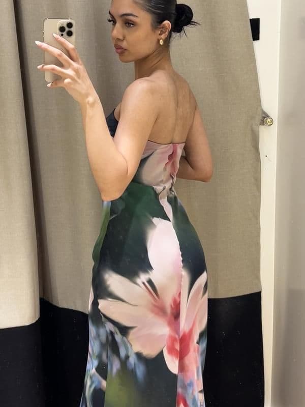 Dynamite Leah Floral Maxi Strapless Dress - Image 4