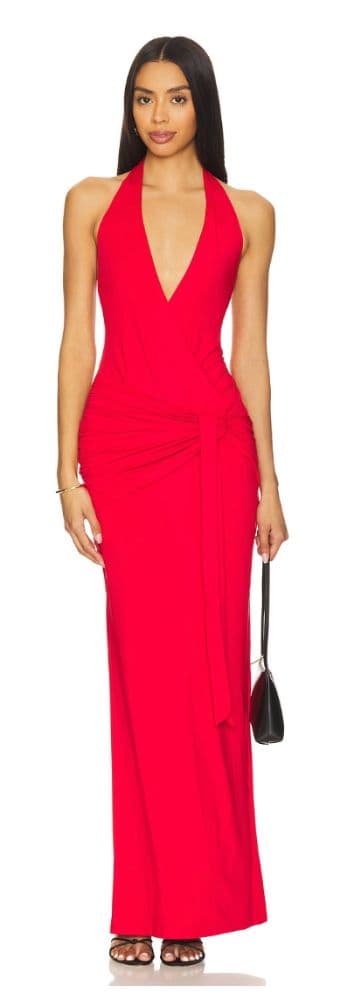 Revolve Red Halter Maxi Dress - Image 1