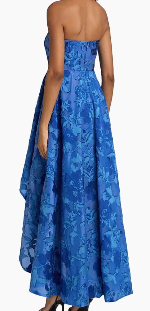 Blue high low long formal dress - Image 2