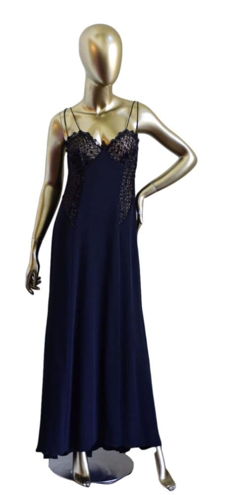 Valentino Slip Dress With Sheer Sequin Panels - Image 1