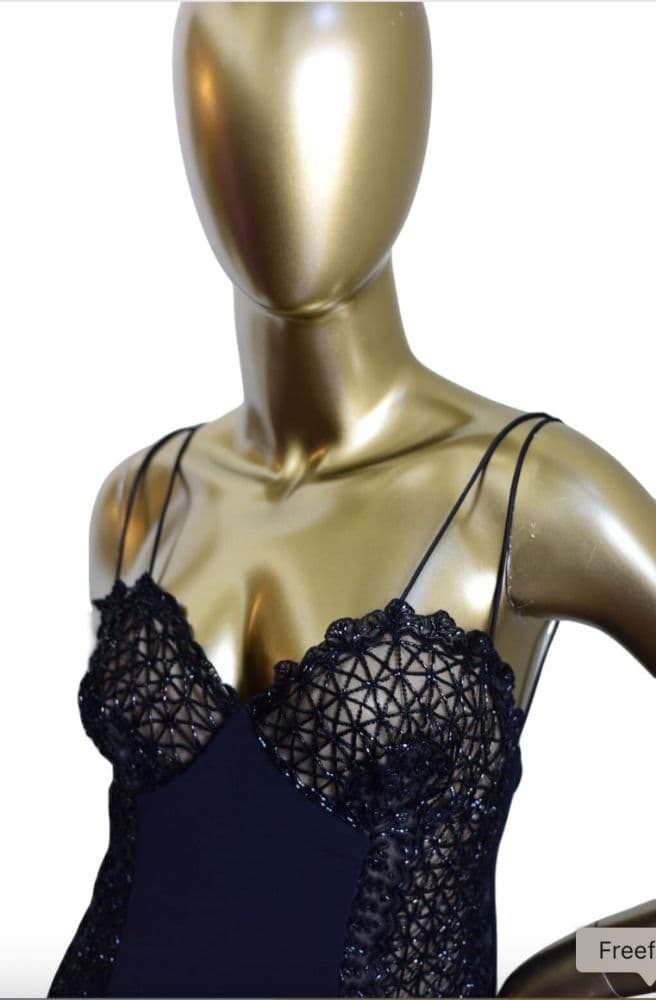 Valentino Slip Dress With Sheer Sequin Panels - Image 6