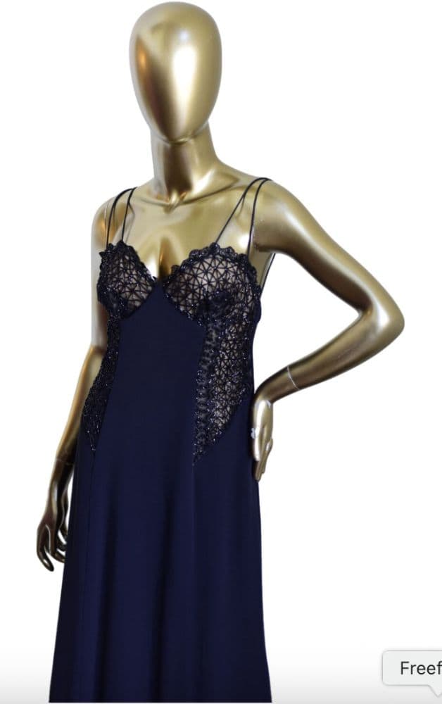 Valentino Slip Dress With Sheer Sequin Panels - Image 2