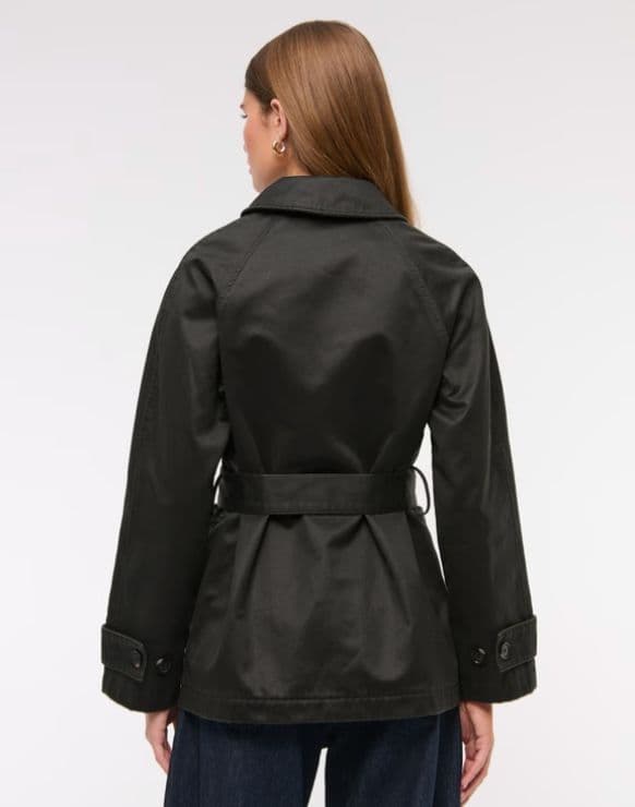 Abercrombie Black Waxed Belted Utility Jacket - Image 3