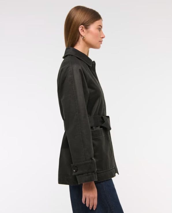 Abercrombie Black Waxed Belted Utility Jacket - Image 4