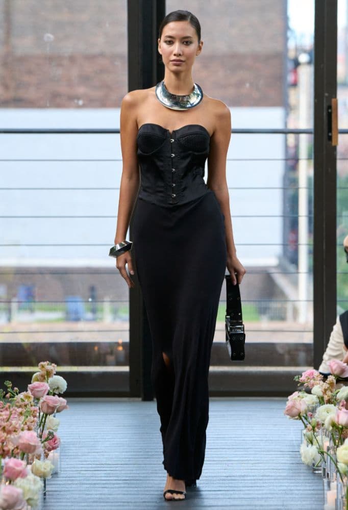 Christian Dior By Galliano Black Strapless Corset Gown - Image 2