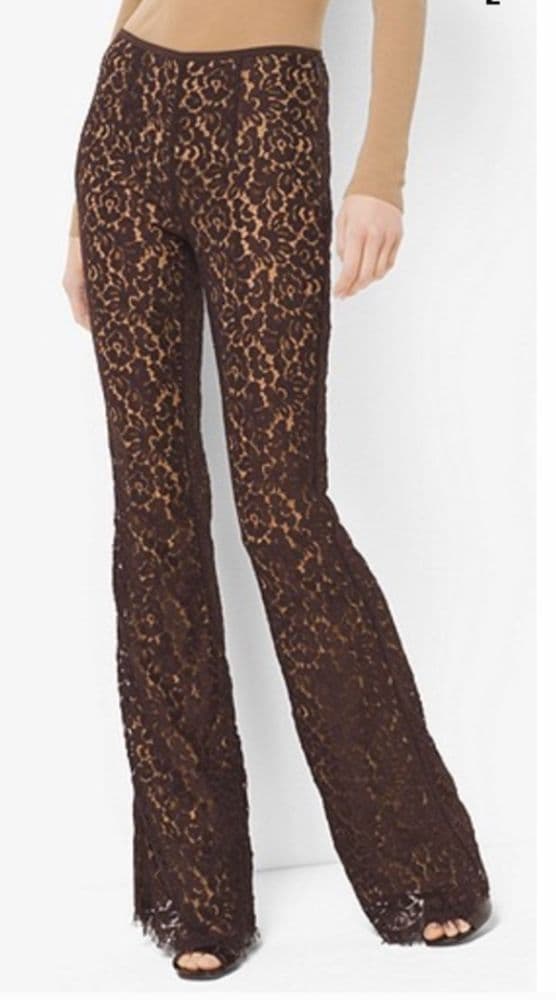 Michael Kors Collection Floral Lace Flare Pants - Image 1
