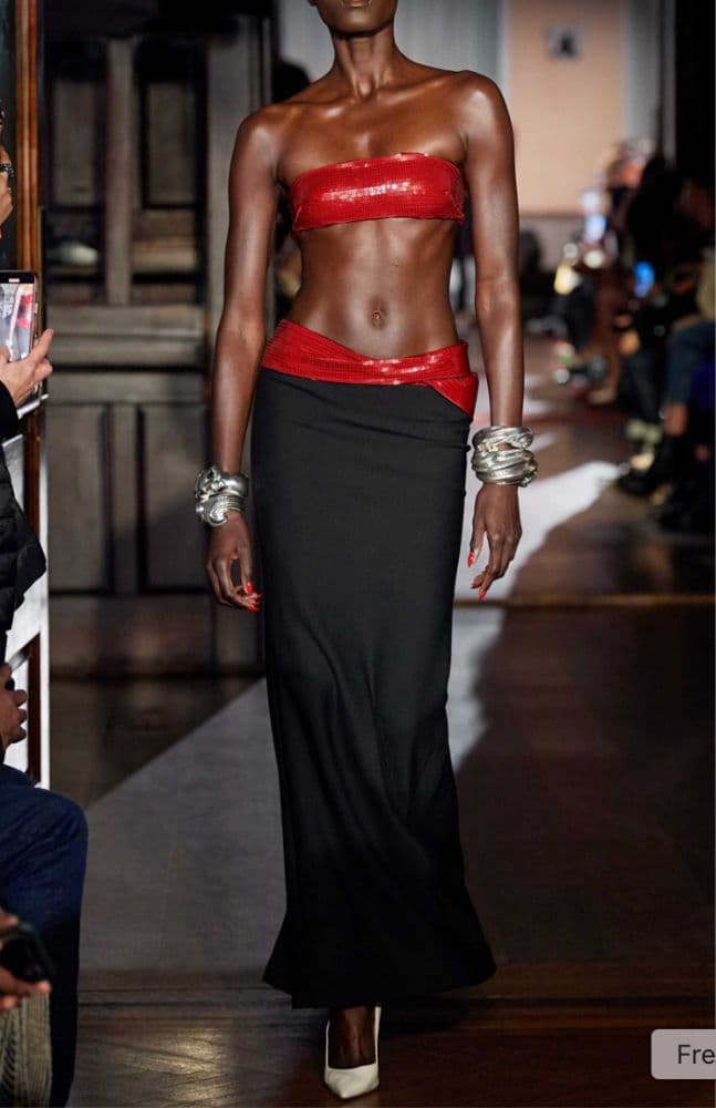 Red Sequin Bandeau Maxi Dress - Image 4