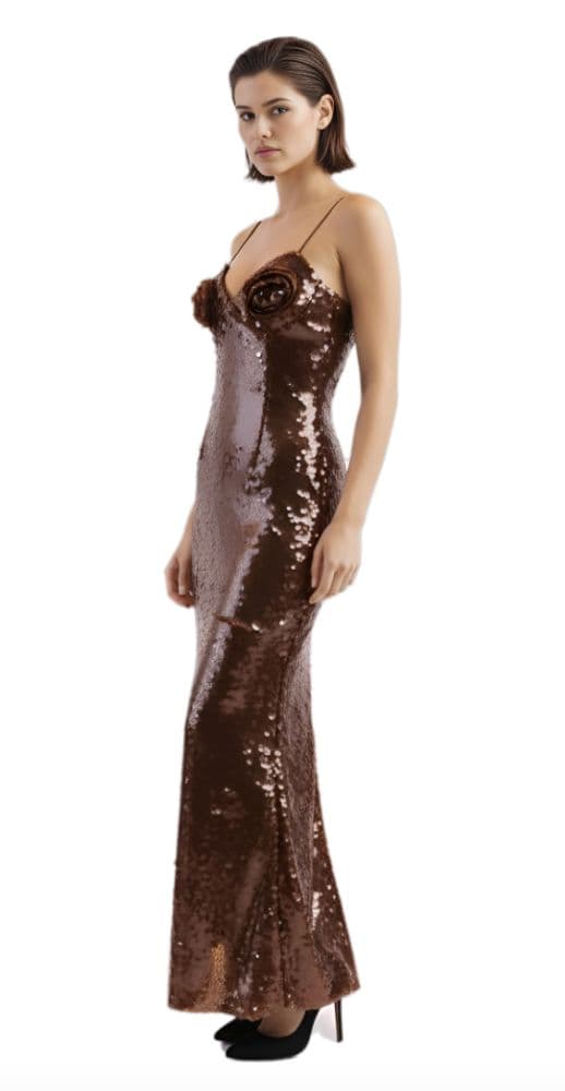 Magda Butrym Sequin Column Gown With Slit - Image 4